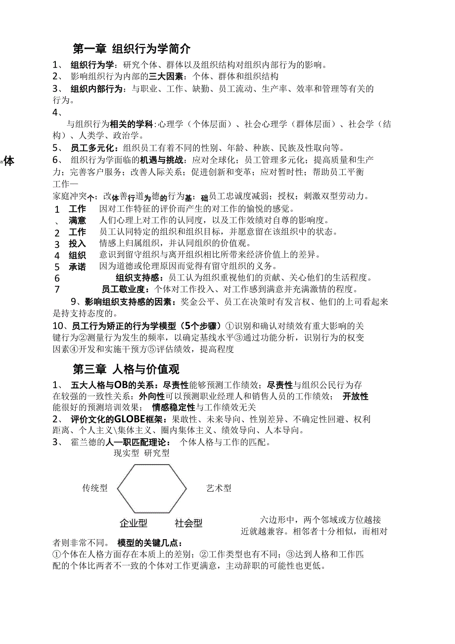 组织行为学 考试要点_第1页