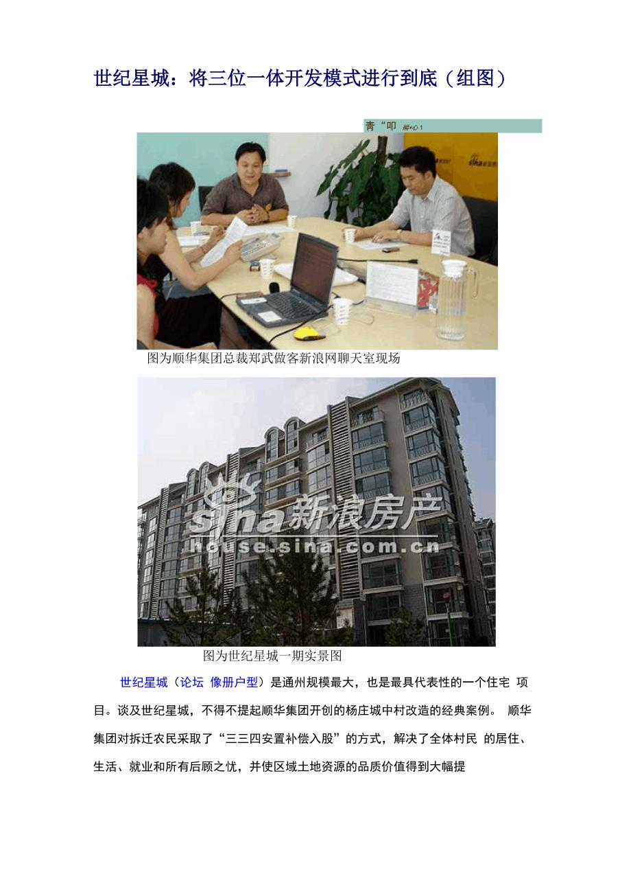 世纪星城：将三位一体开发模式进行到底_第1页