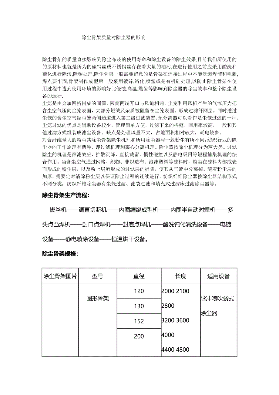 除尘骨架质量对除尘器的影响.doc_第1页