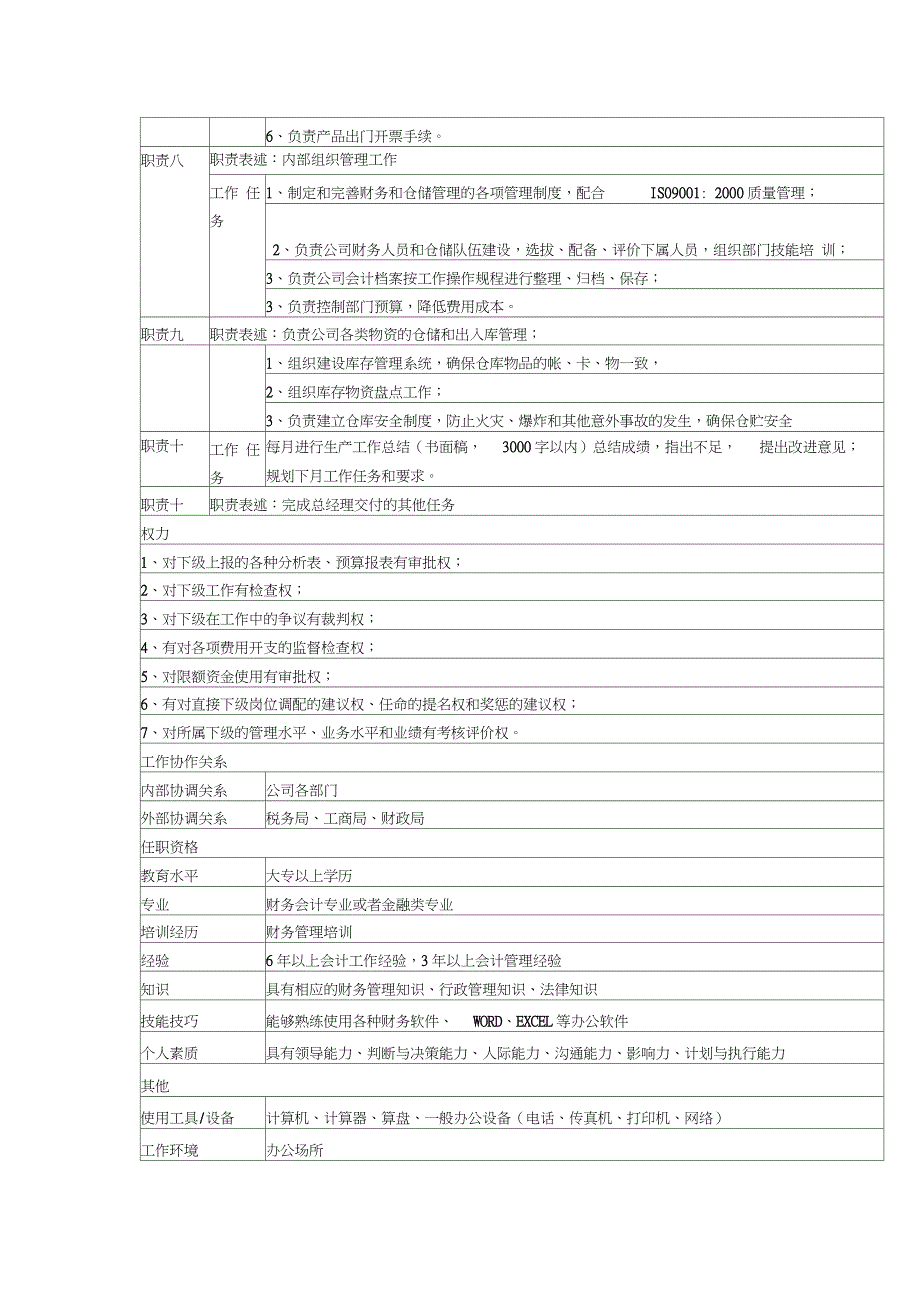 中小企业财务总监岗位职责_第2页