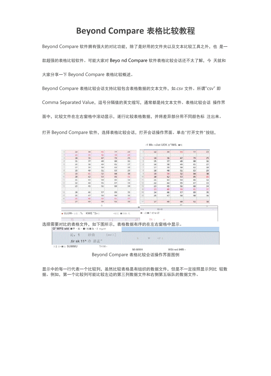 Beyond Compare表格比较教程_第1页