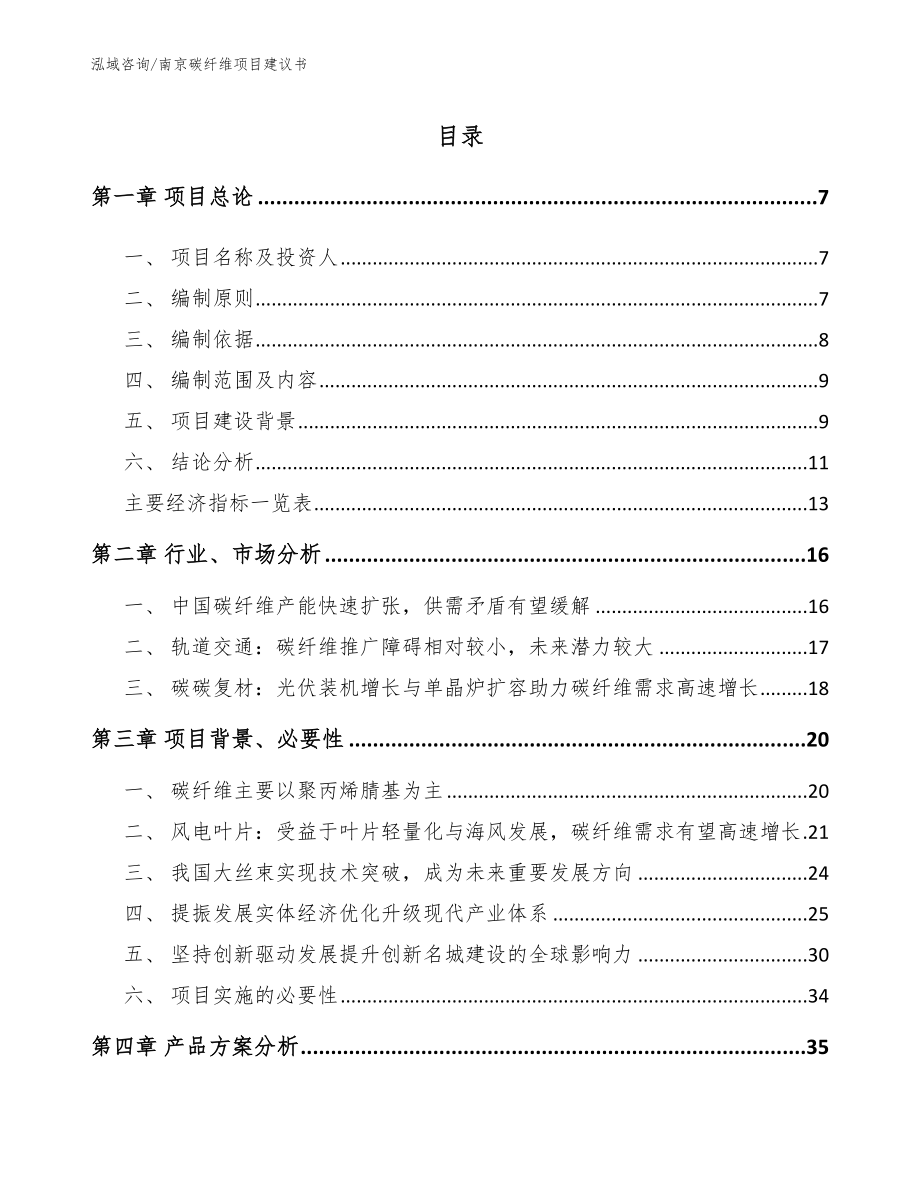 南京碳纤维项目建议书【模板范文】_第1页
