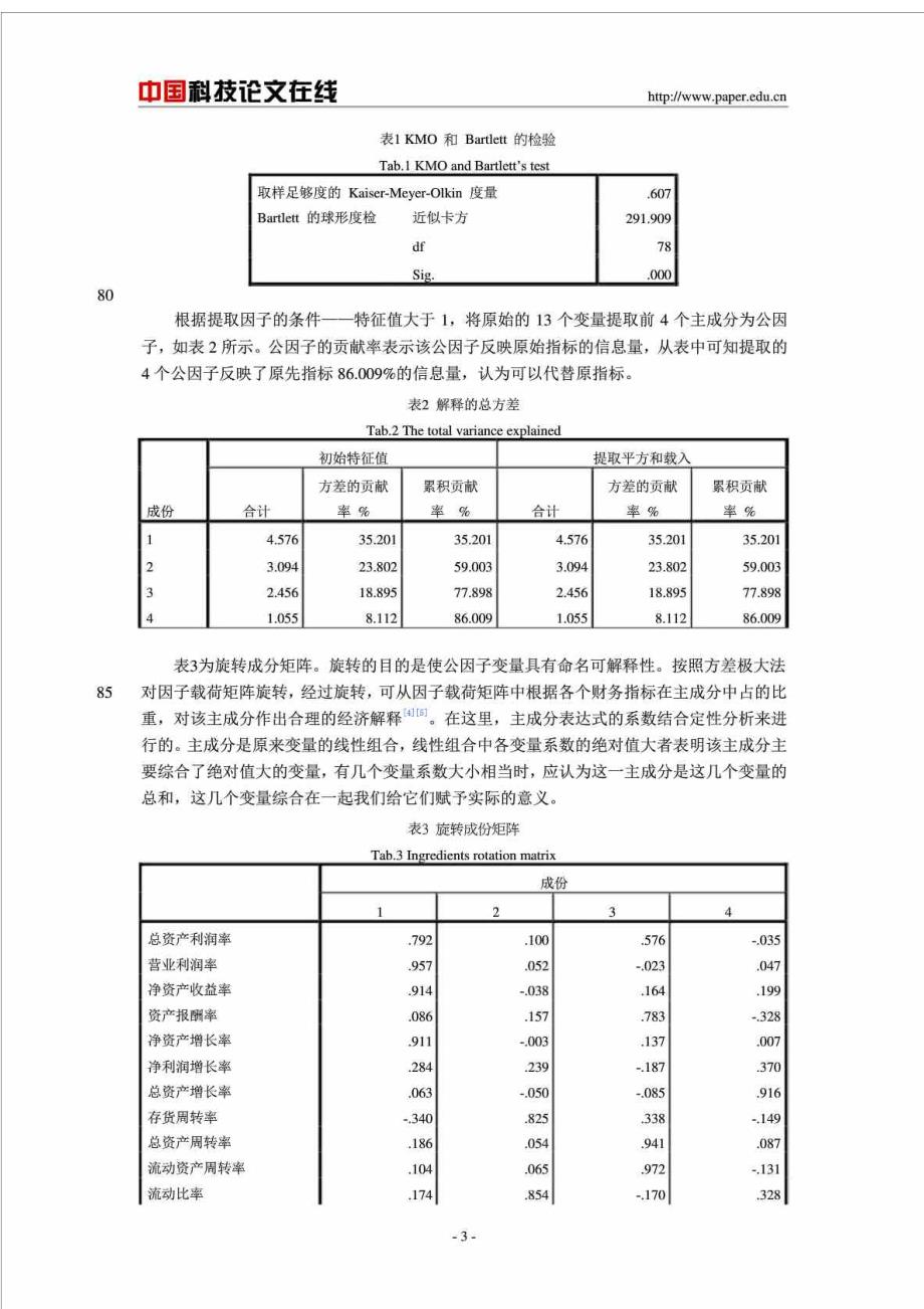 基于主成分分析的房地产上市公司财务评价_第4页