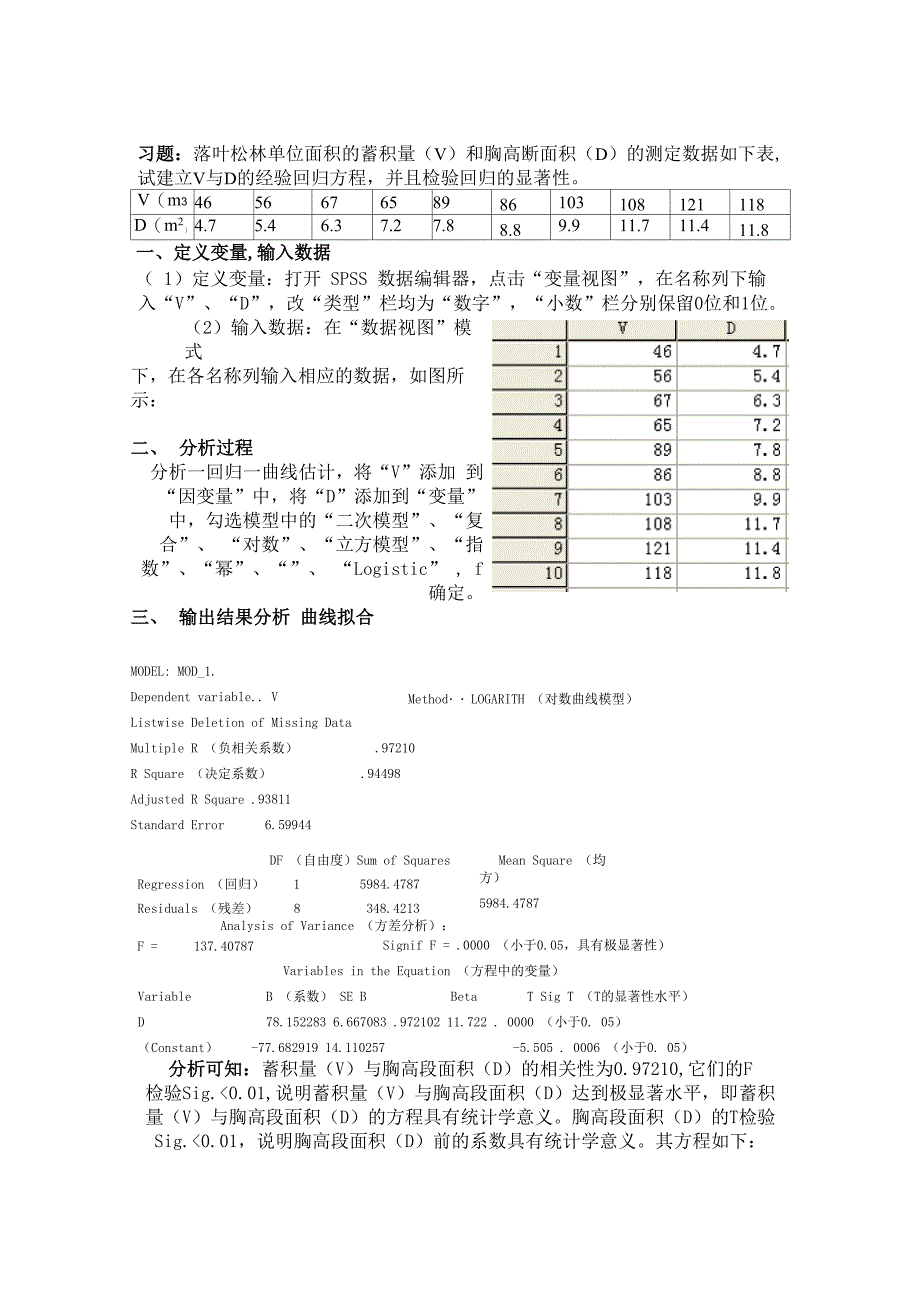 曲线回归估计的SPSS分析_第1页