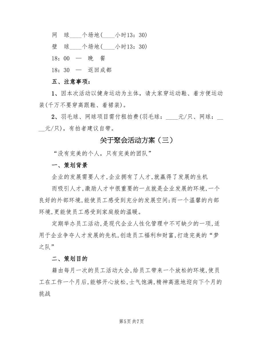 关于聚会活动方案（三篇）_第5页