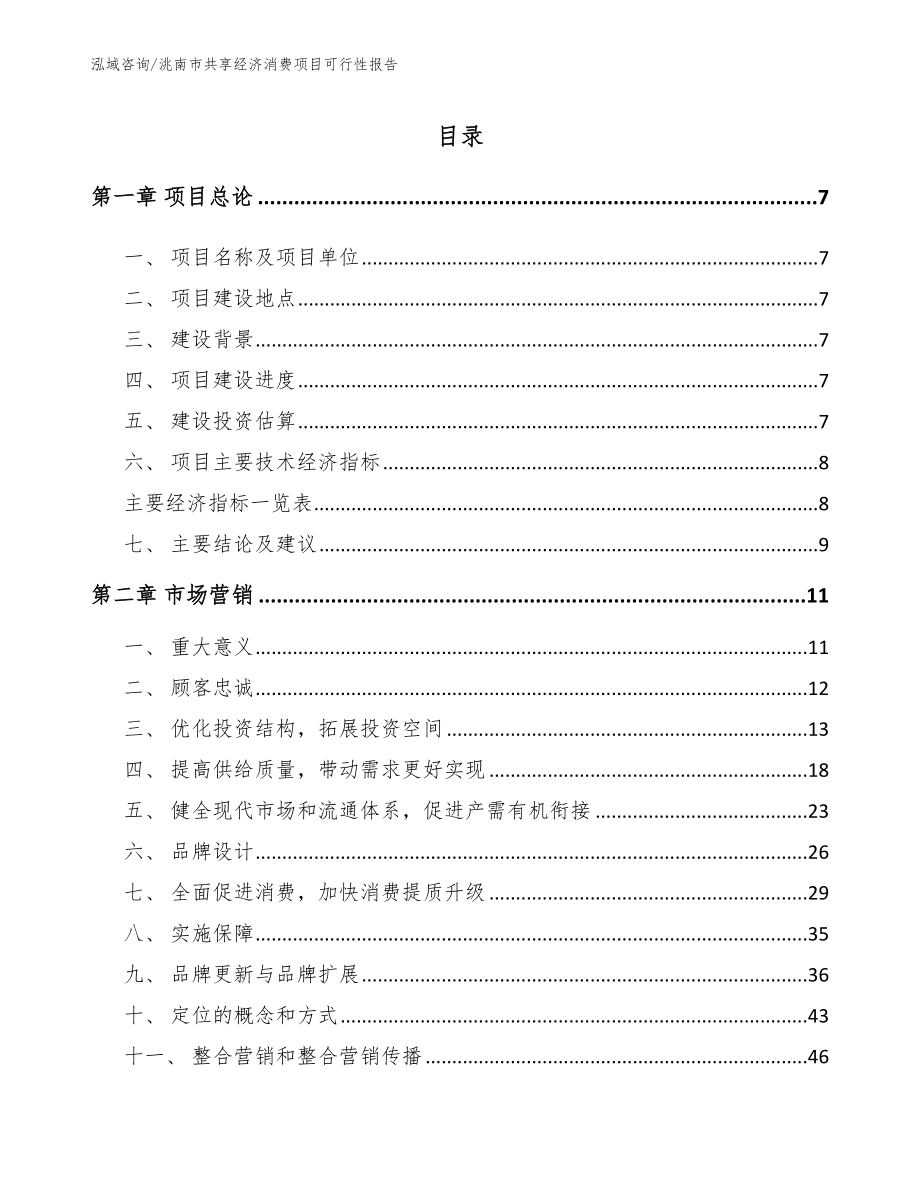 洮南市共享经济消费项目可行性报告【模板范本】_第2页