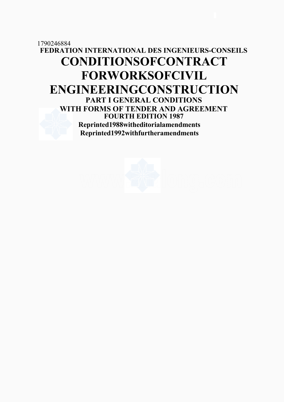 FIDIC土木工程施工合同红皮书年英文版