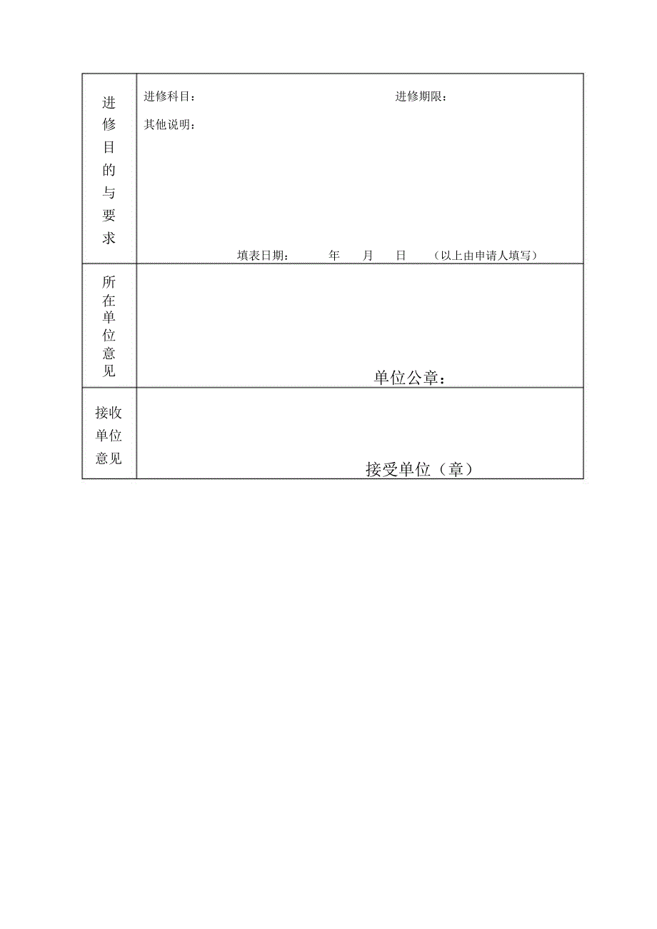 医生进修申请表复习过程_第4页