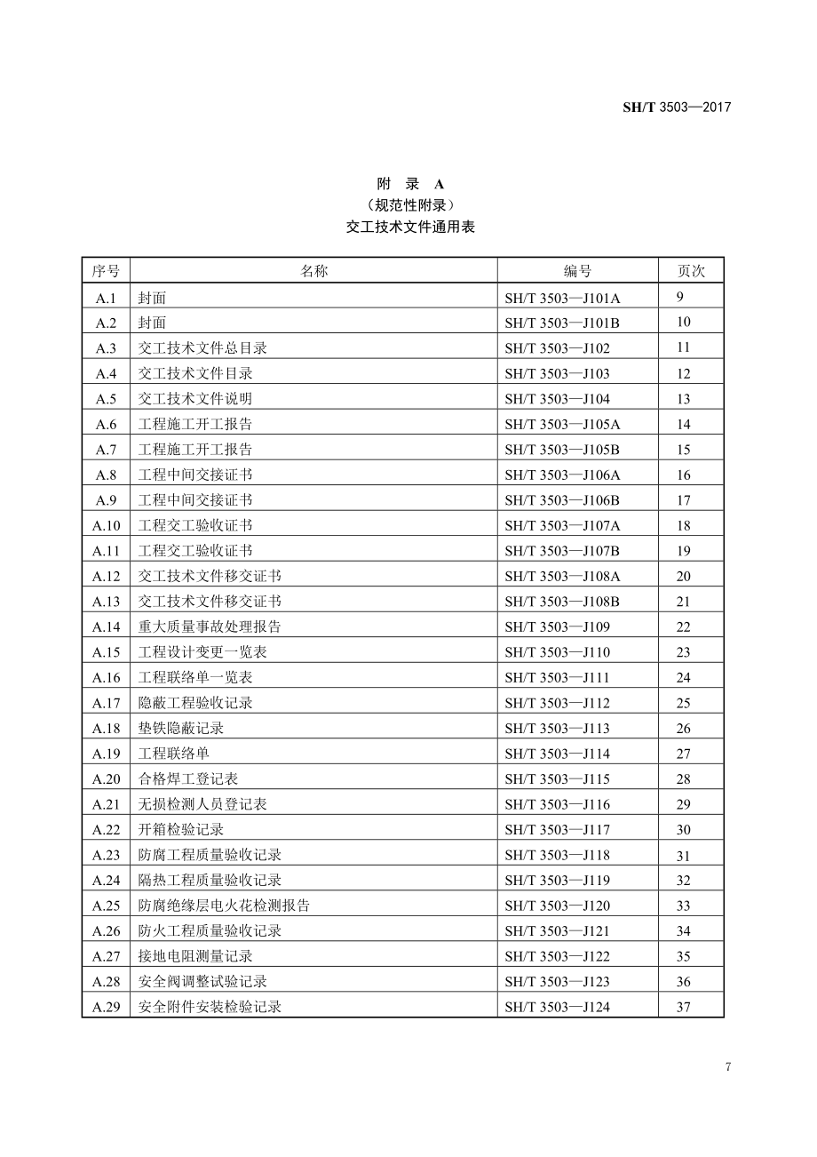 SH∕T 3503-2017 交工文件表格(1)_第3页