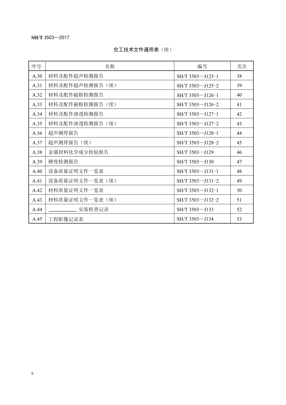 SH∕T 3503-2017 交工文件表格(1)_第4页