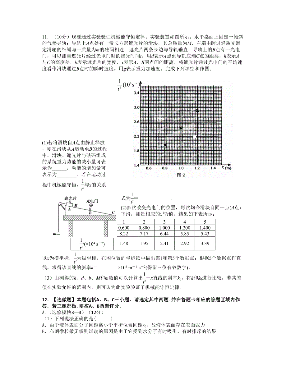 江苏省届高三下学期回归性考试5月物理 Word版含答案_第4页