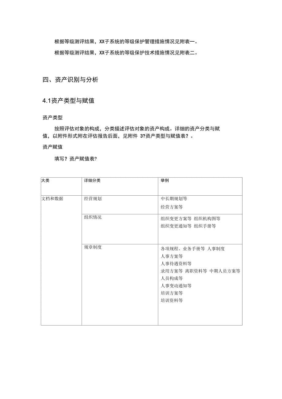 信息系统安全风险评估报告书模板_第5页