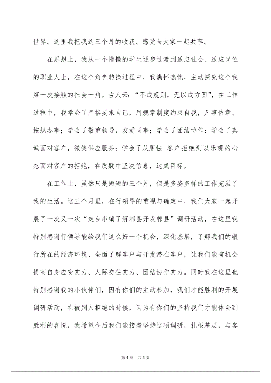 银行转正实习总结_第4页