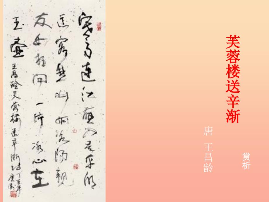 六年级语文下册 古诗词背诵 3芙蓉楼送辛渐课件 新人教版.ppt_第1页