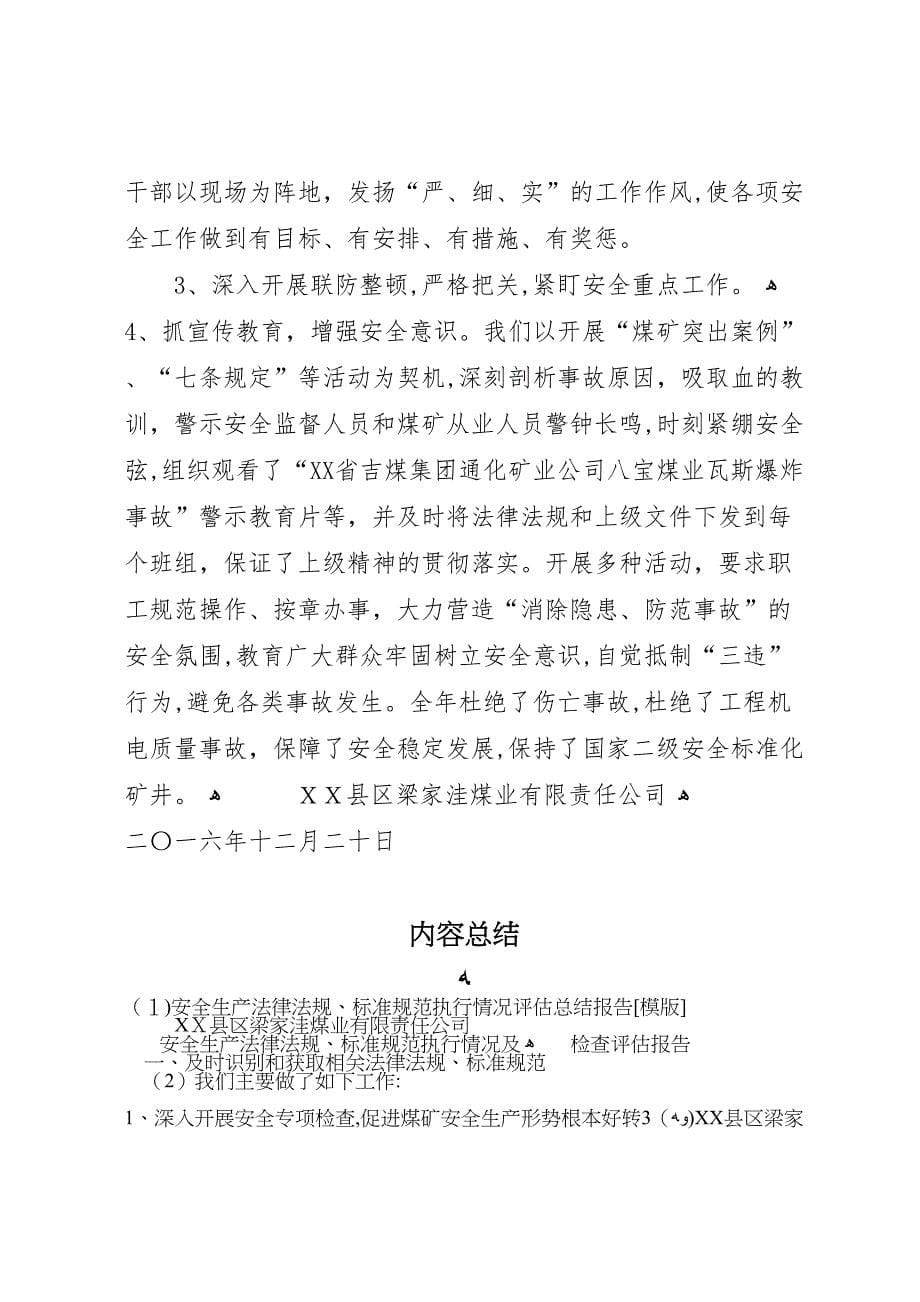 安全生产法律法规标准规范执行情况评估总结报告模版2_第5页