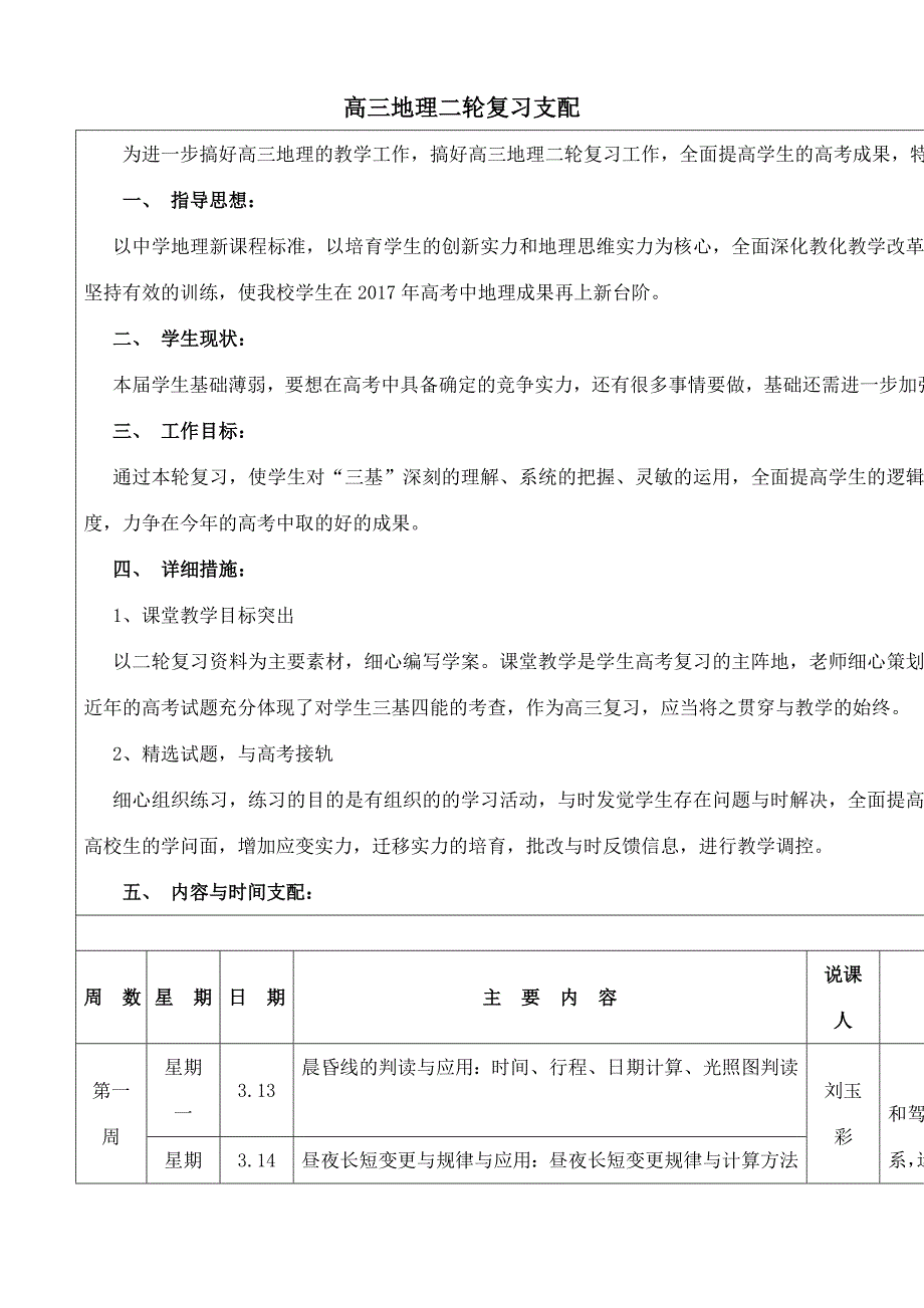 高三地理二轮复习计划_第1页