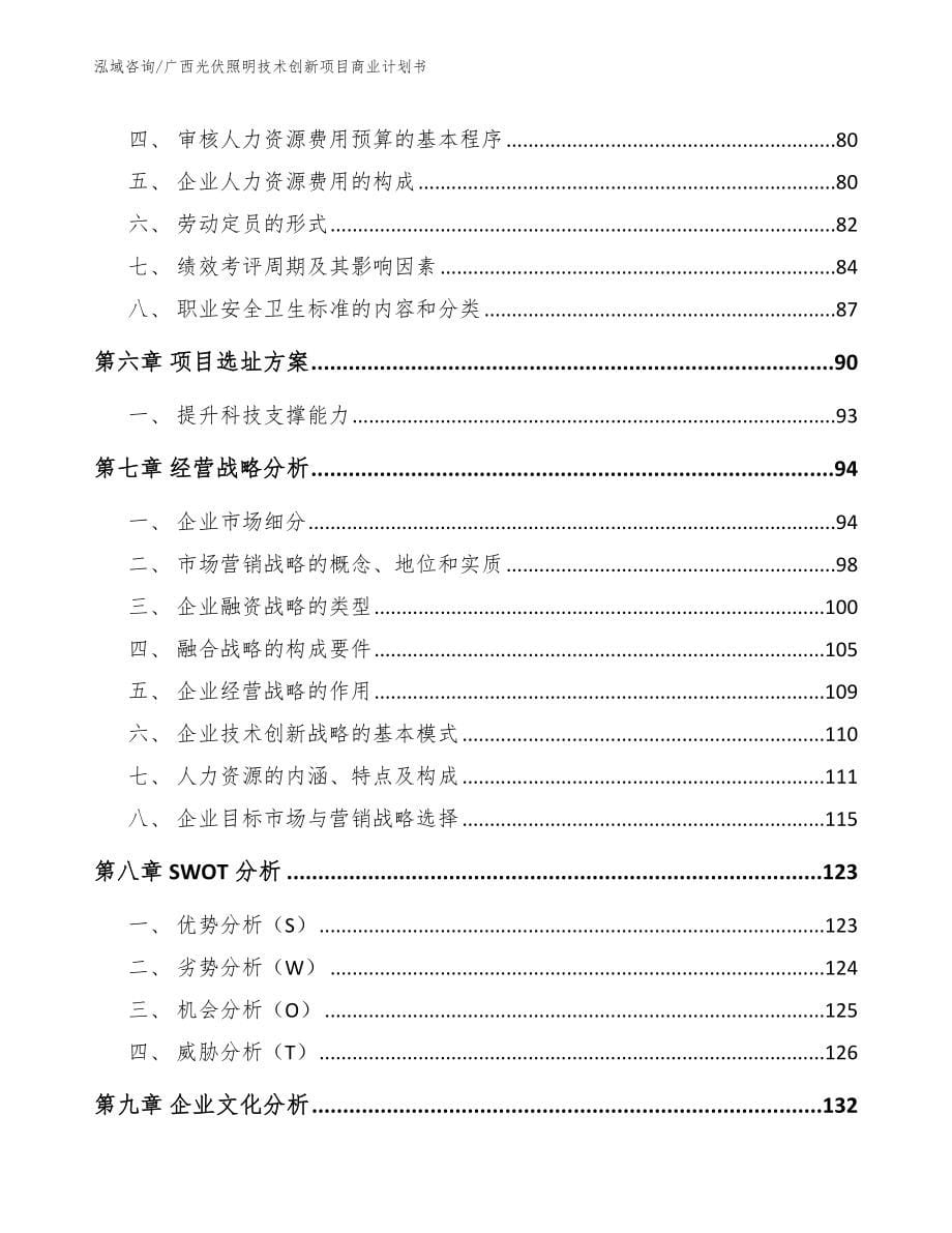 广西光伏照明技术创新项目商业计划书（模板范文）_第5页