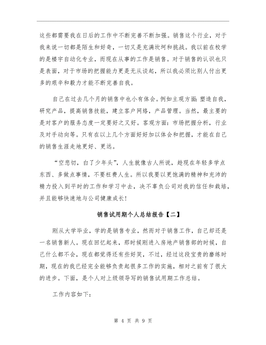 销售试用期个人总结报告_第4页