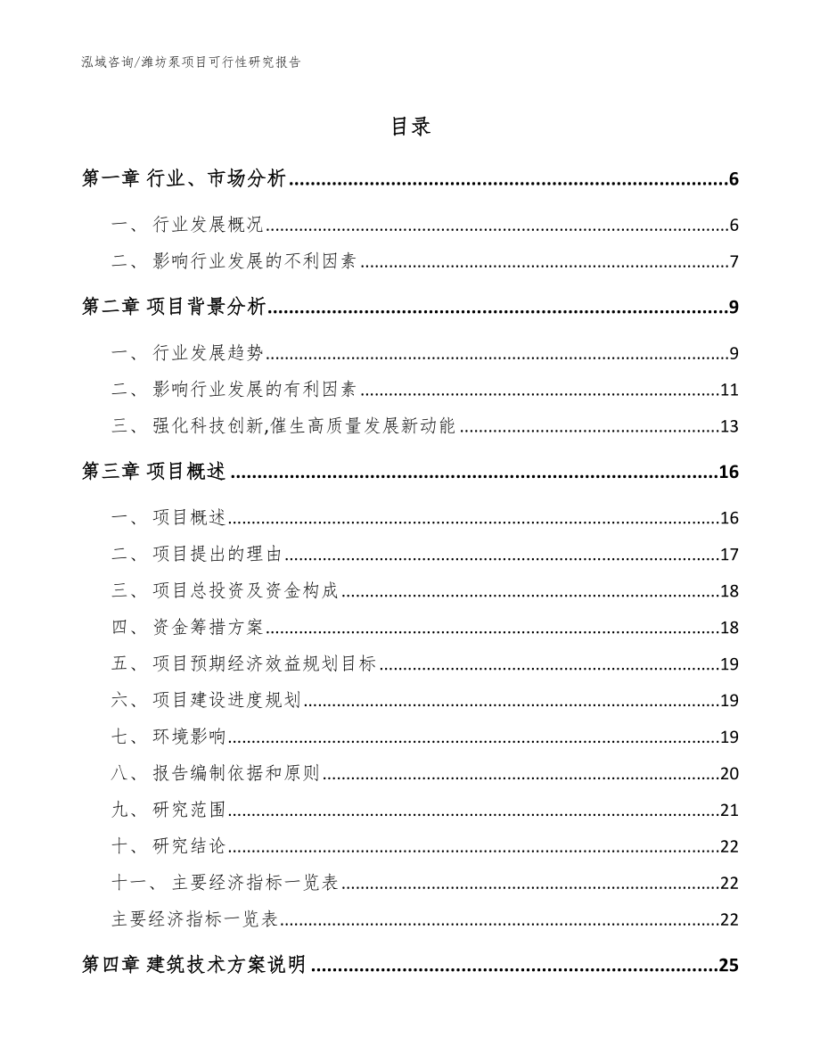 潍坊泵项目可行性研究报告_第1页