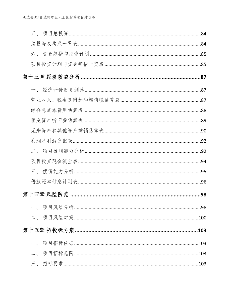 晋城锂电三元正极材料项目建议书【模板范文】_第4页