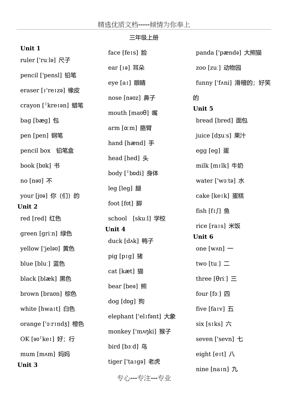 新人教版PEP英语单词表(全8册)_第1页