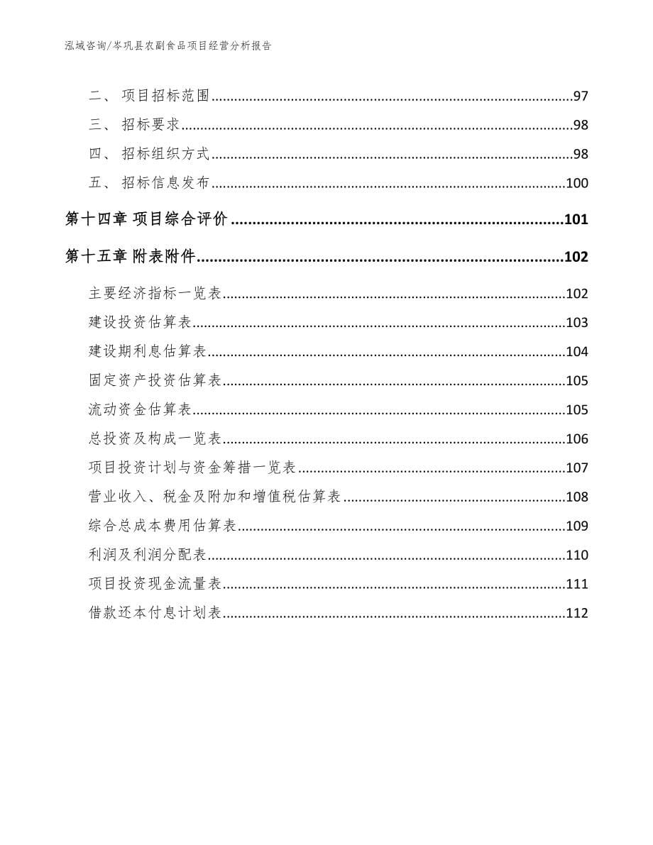 岑巩县农副食品项目经营分析报告_模板_第5页