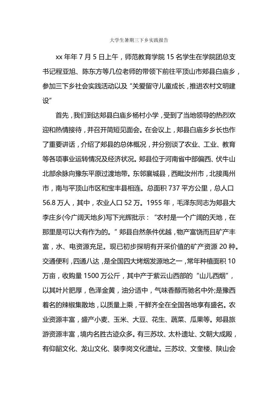 大学生暑期“三下乡”社会实践报告.docx_第5页