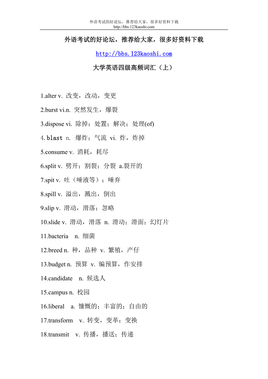 大学英语四级高频词汇.doc_第1页