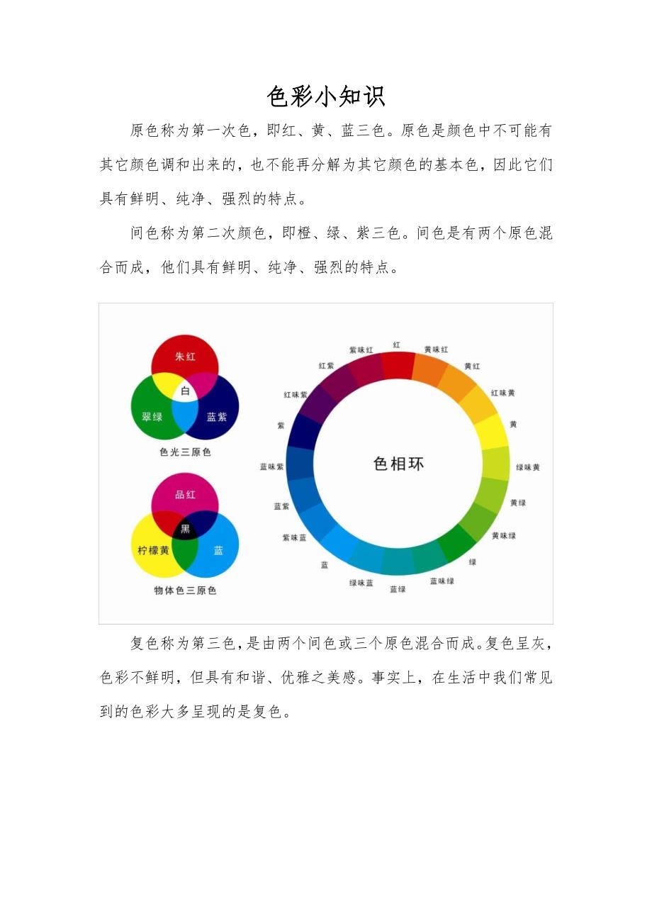 美术色彩小知识_第1页