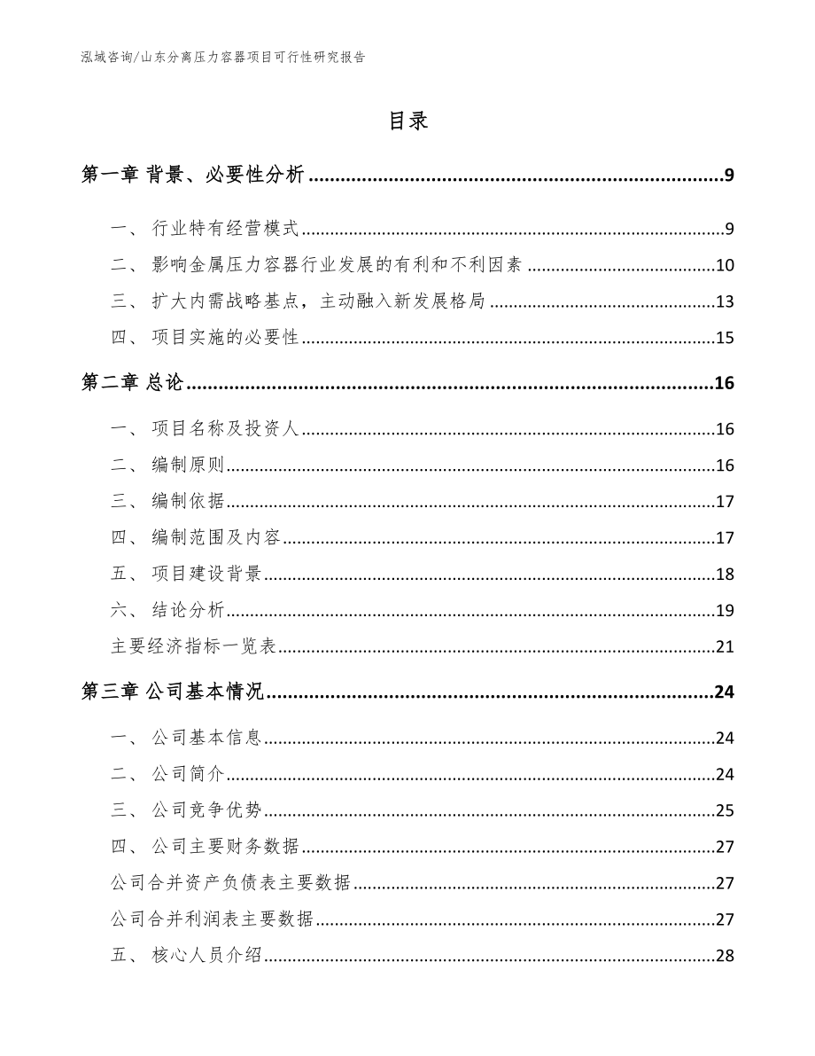 山东分离压力容器项目可行性研究报告_模板参考_第2页