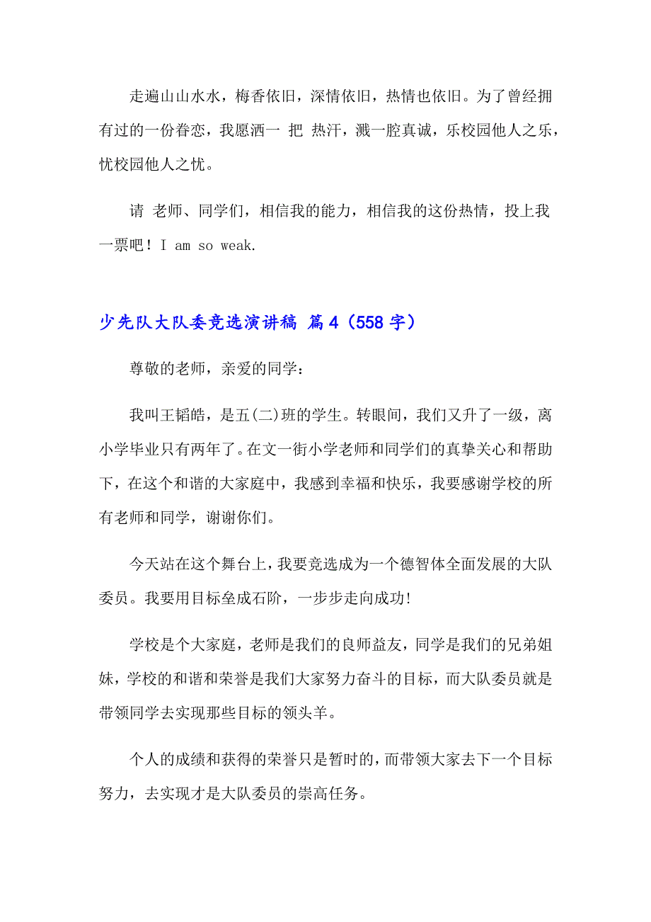 2023少先队大队委竞选演讲稿汇编十篇_第5页