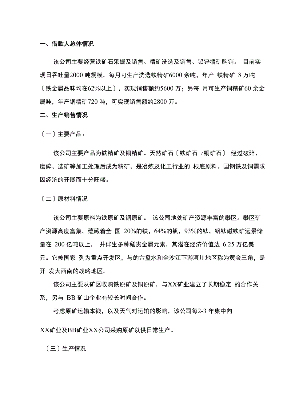 矿山企业贷前调查报告_第3页