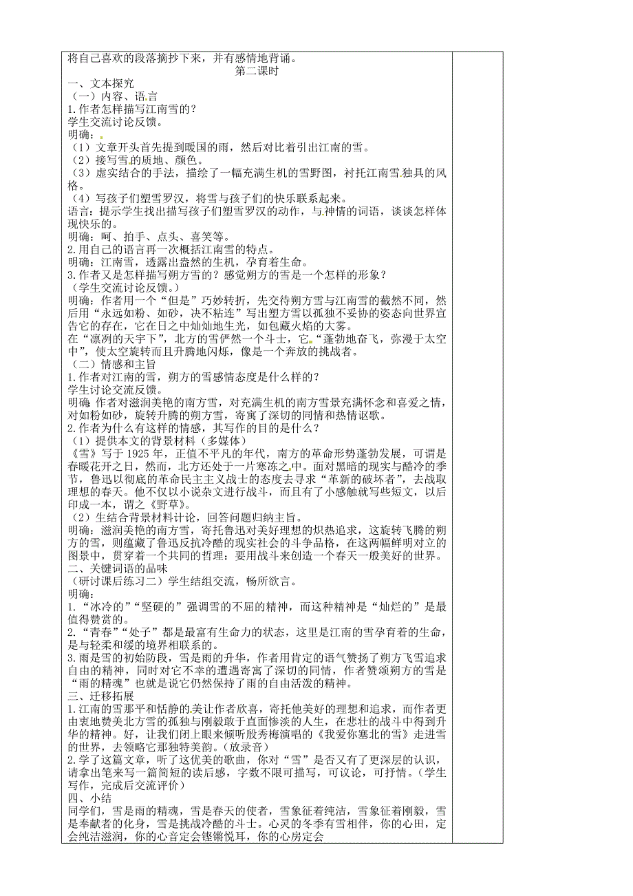 山东省青岛市黄岛区海青镇中心中学八年级语文下册 6 雪教案 新人教版_第2页