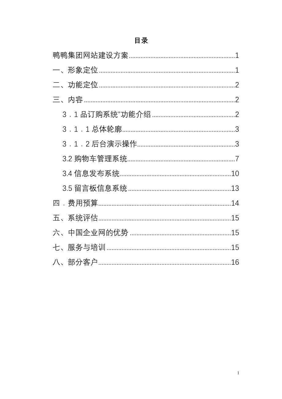 鸭鸭集团网站建设方案.doc_第1页