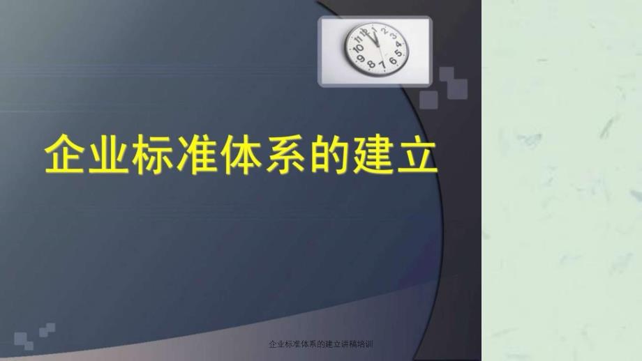 企业标准体系的建立讲稿培训课件_第1页