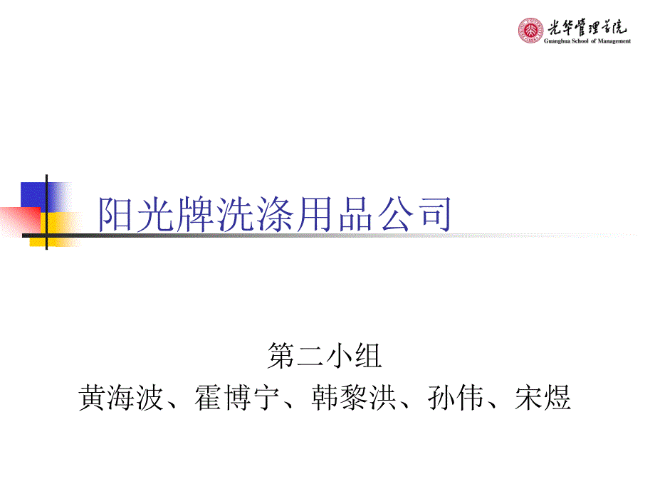 第二组案例讨论：阳光牌洗涤用品公司_第1页