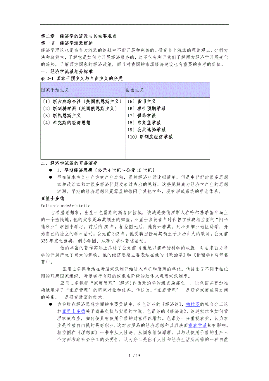 经济学的流派及其主要观点_第1页