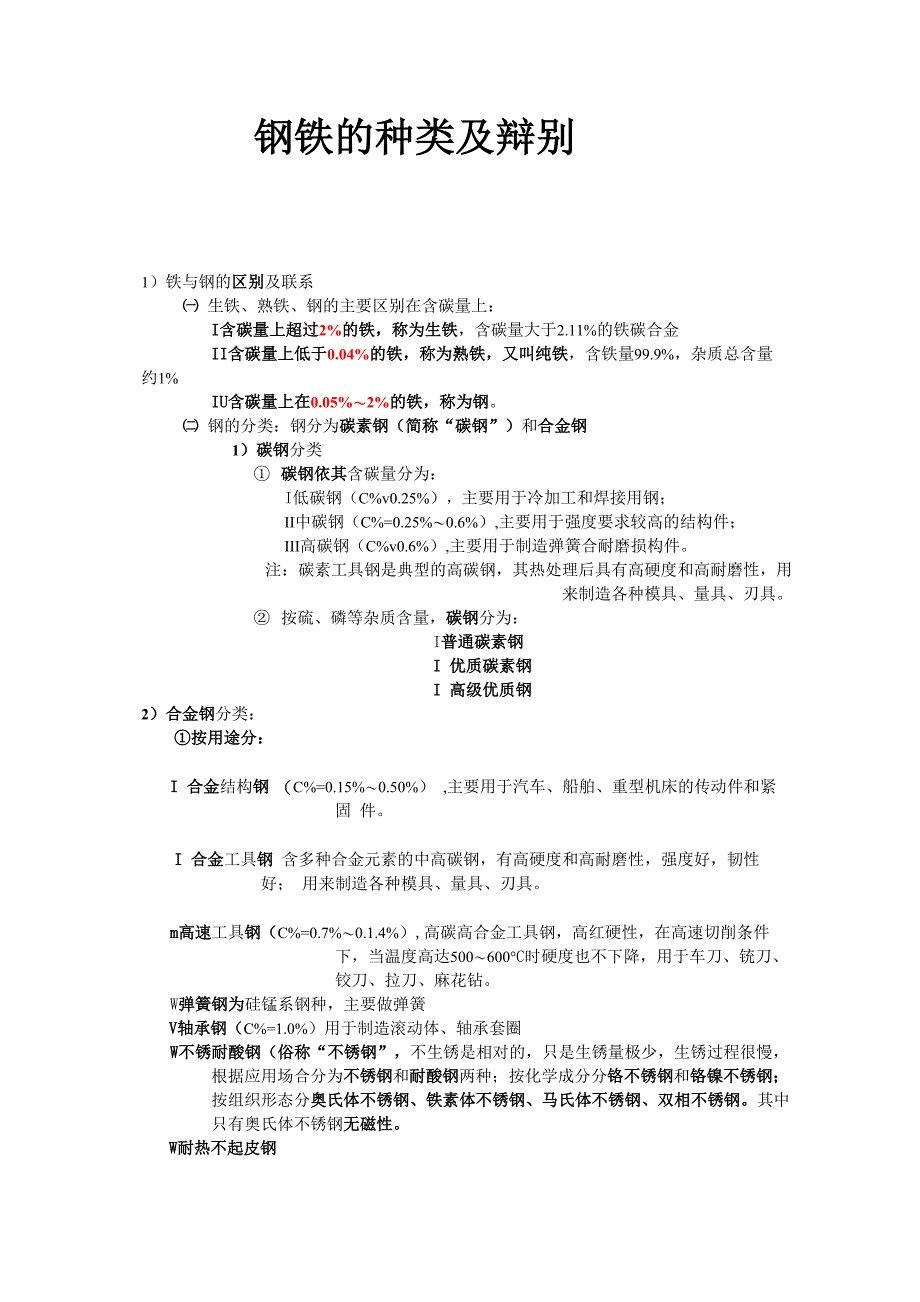 钢铁的种类及辩别_第1页