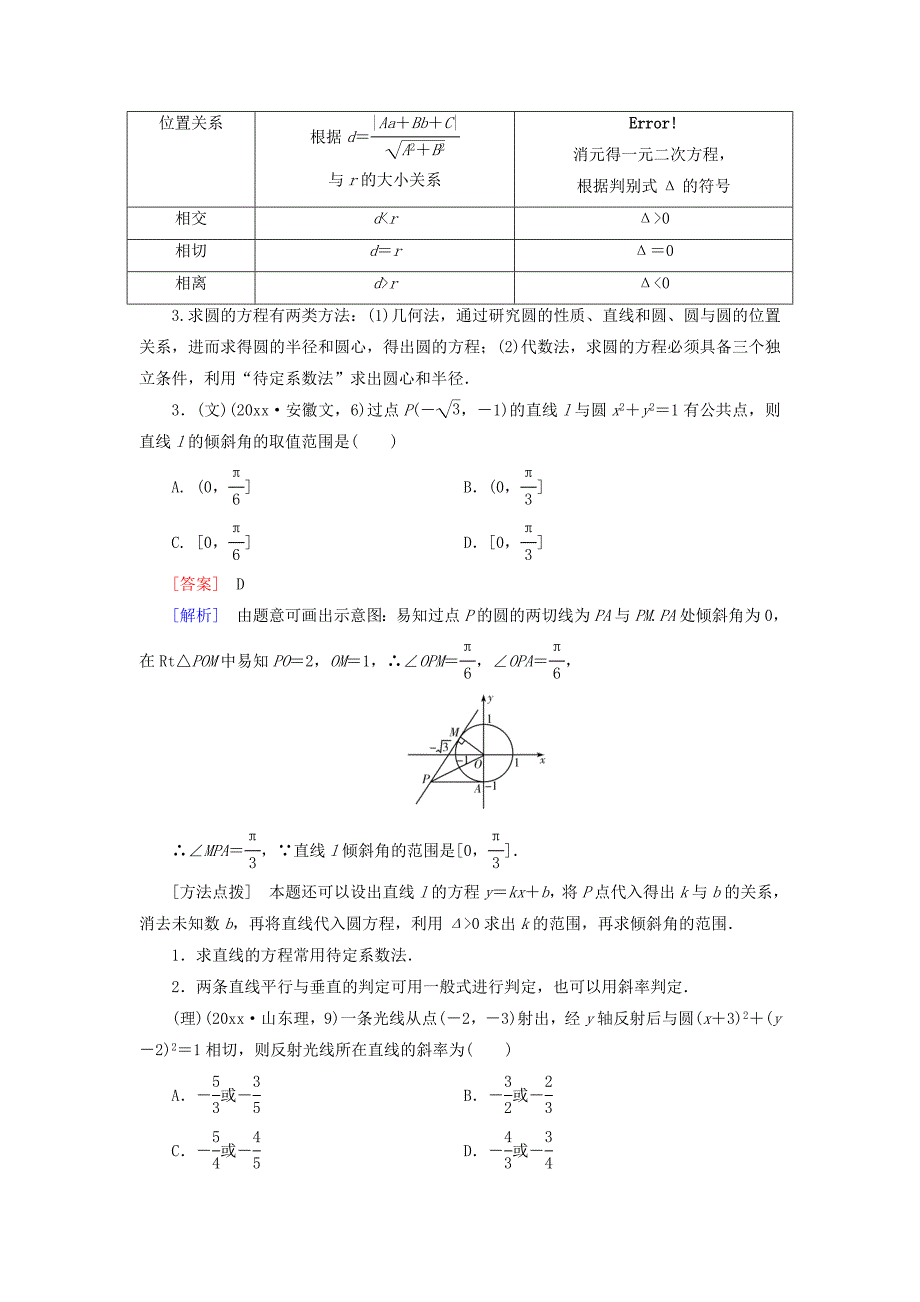 最新全国通用高考数学二轮复习 第一部分 微专题强化练 专题14 直线与圆含解析_第3页