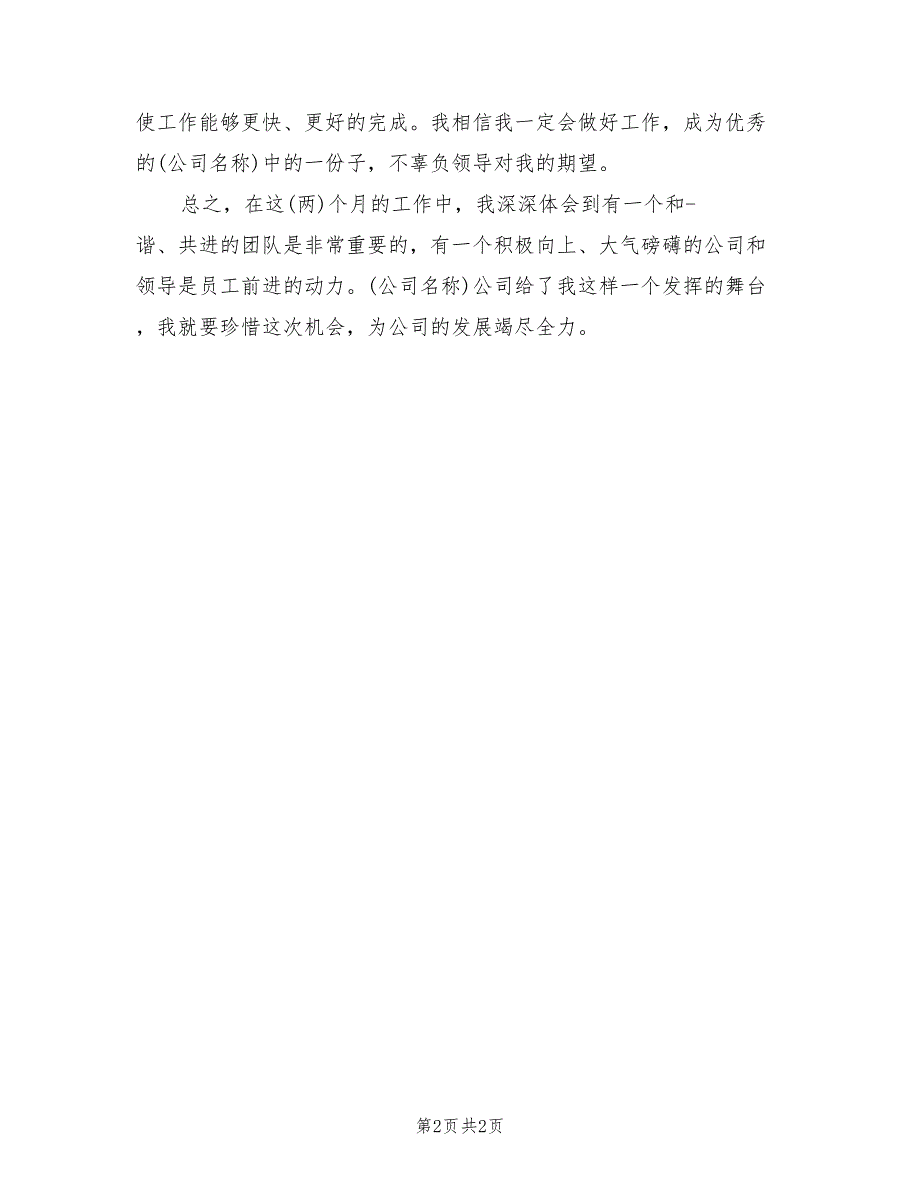 2022年保安队长试用期工作总结范文_第2页