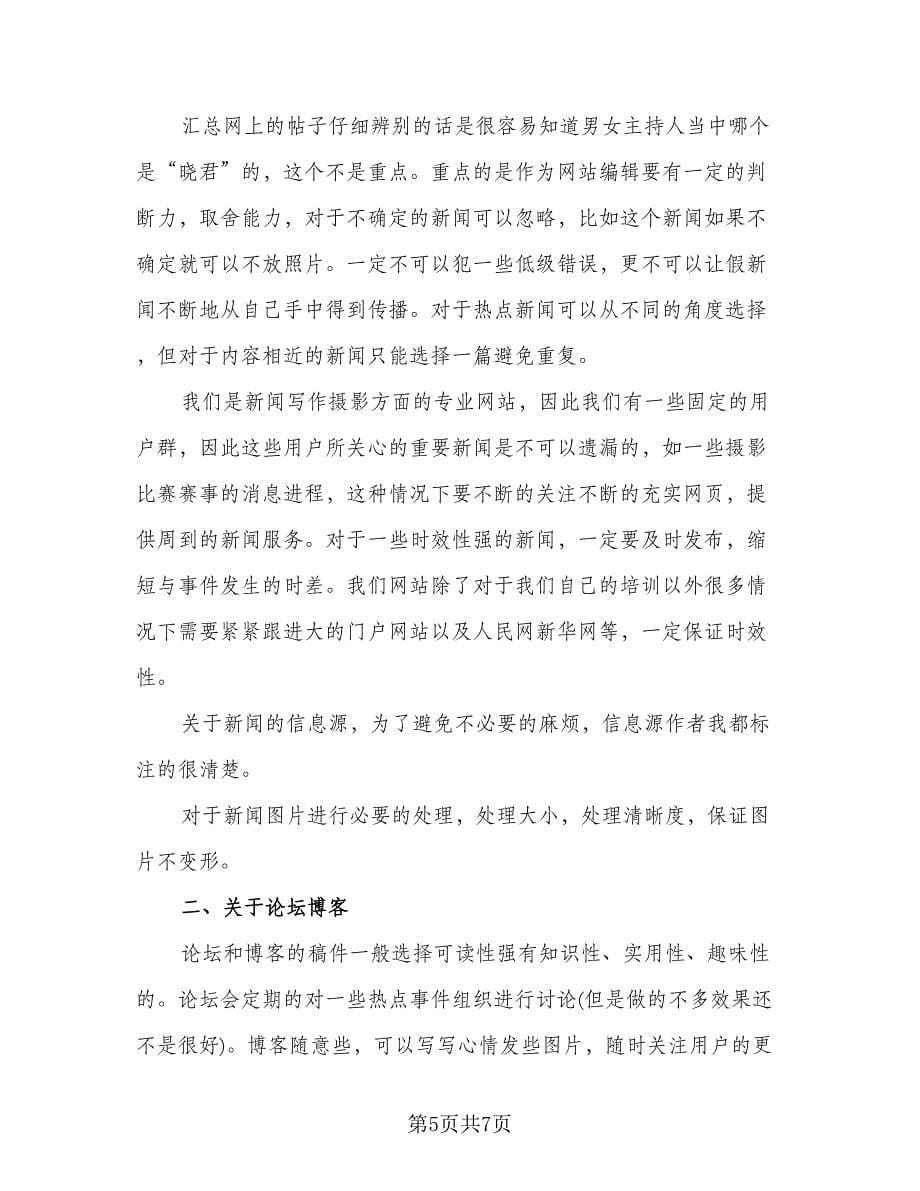 网络编辑年终工作总结参考样本（二篇）.doc_第5页