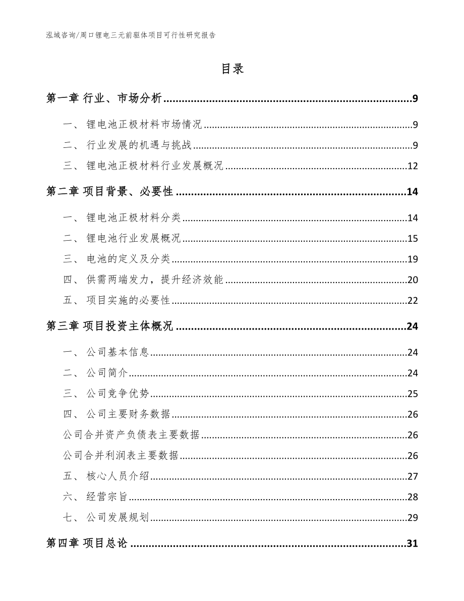 周口锂电三元前驱体项目可行性研究报告范文_第2页