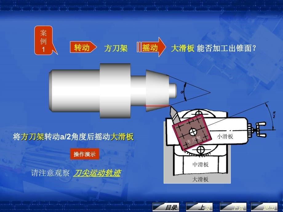 《车工工艺与技能训练》课程单元教学设计——转动小滑板车圆锥的方法(课件)_第5页