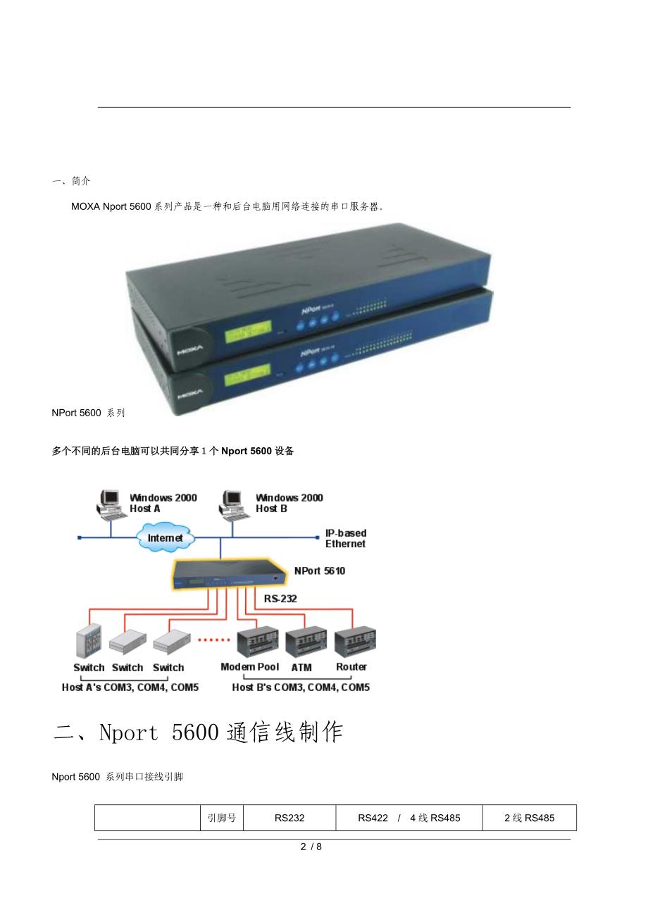 Nport5630串口服务器说明书_第2页