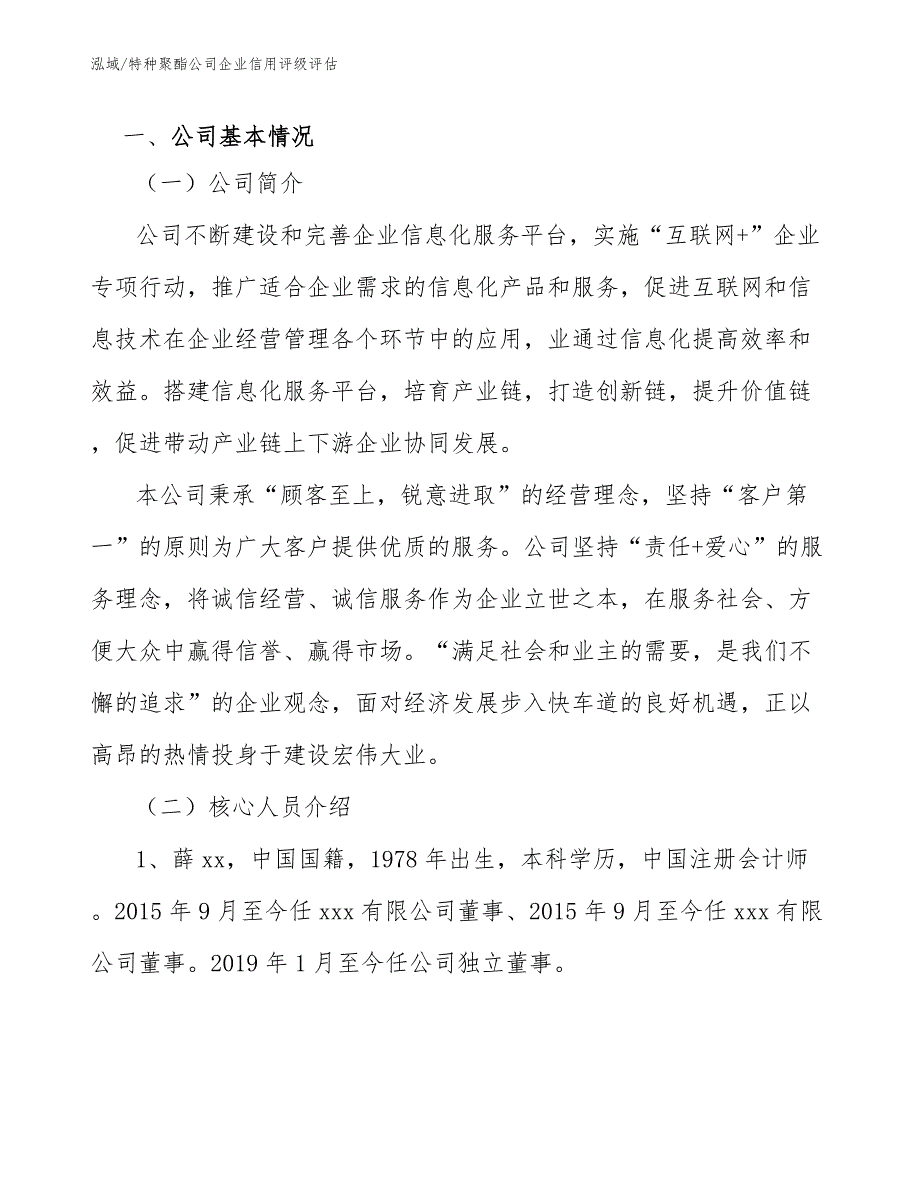 特种聚酯公司企业信用评级评估_第3页