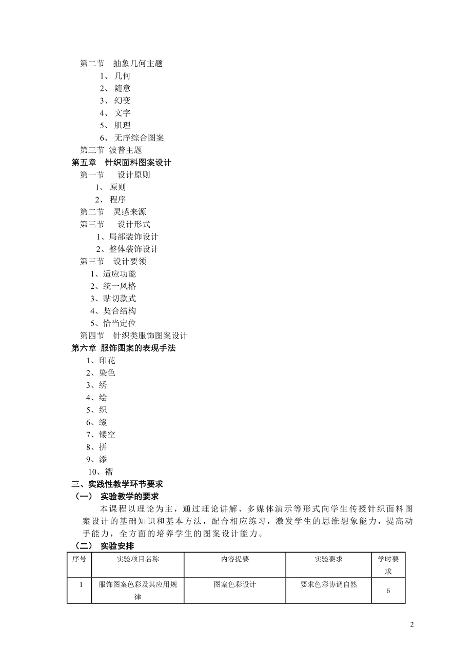 纺织设计专业教学大纲_第3页