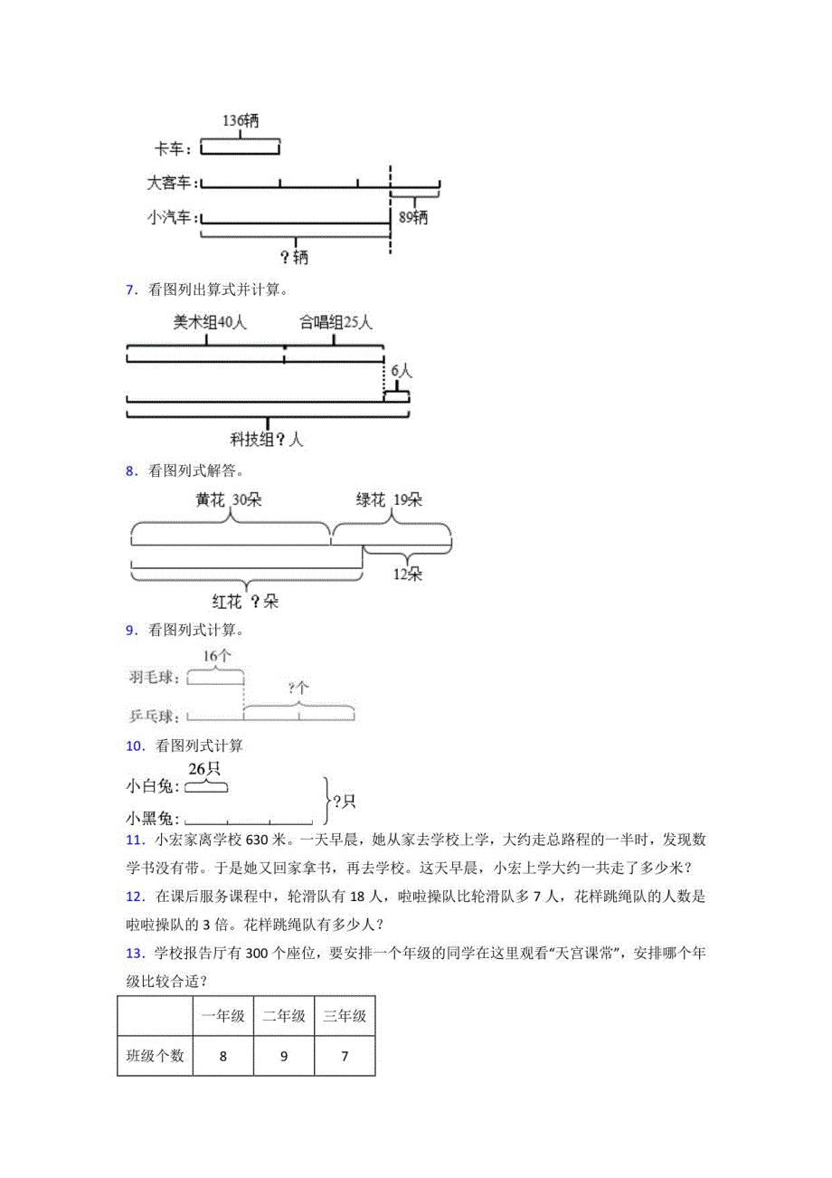 三年级上册期末复习数学应用题附答案解析_第2页