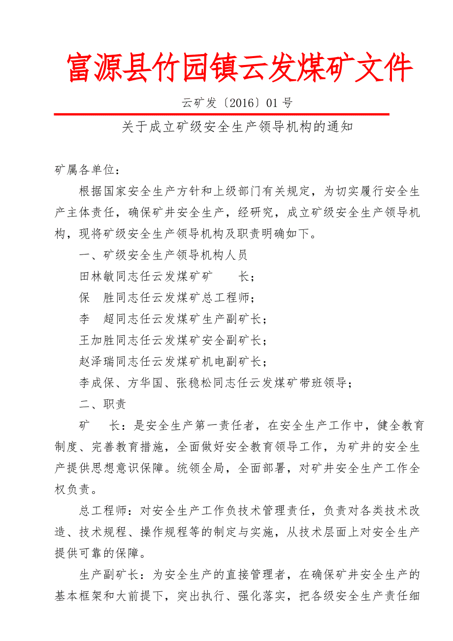 安全管理机构成立文件_第1页