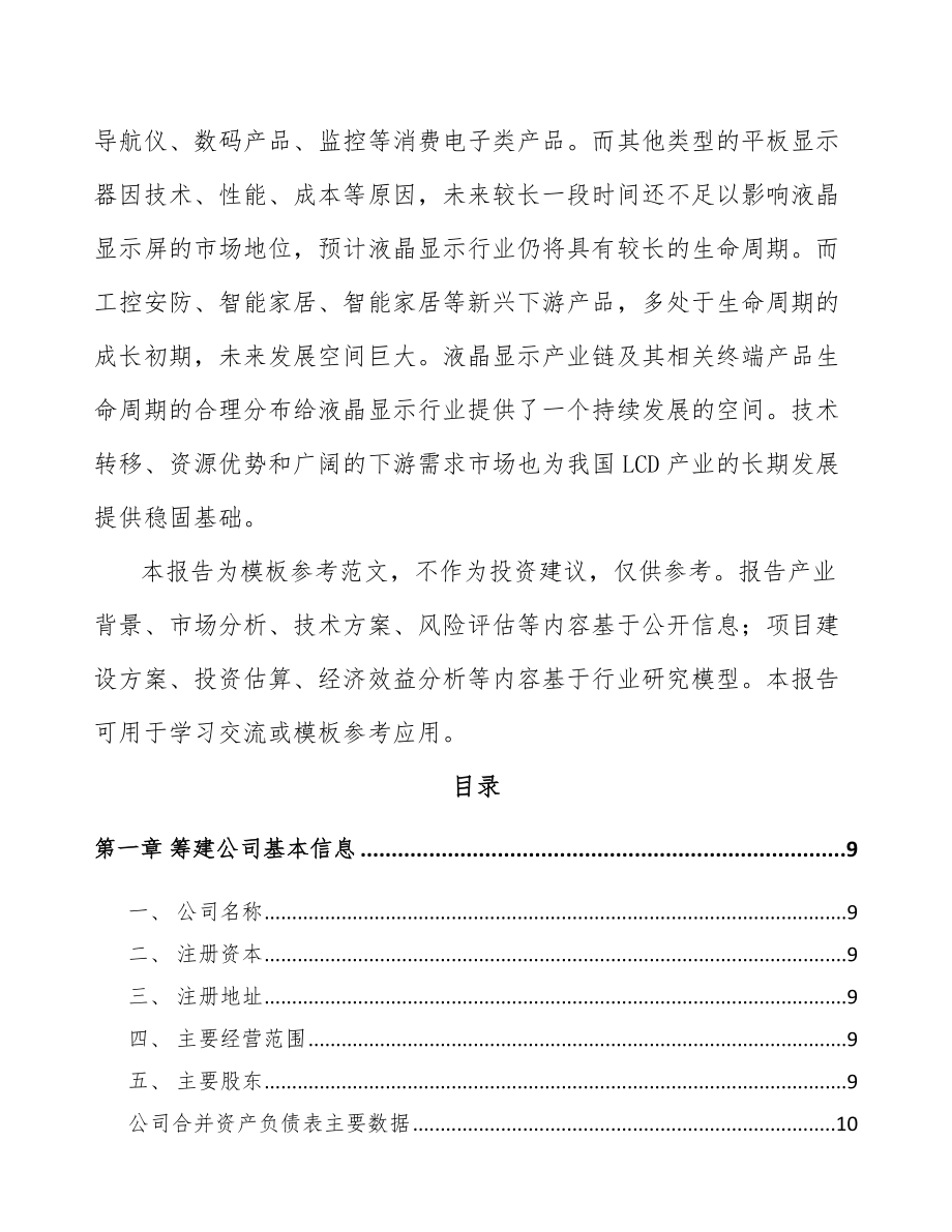 泰兴关于成立液晶显示模组公司可行性研究报告_第3页