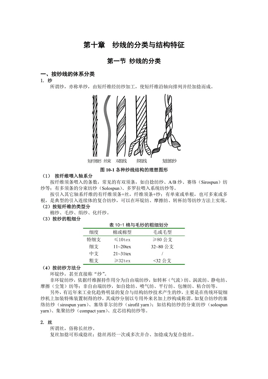 第十章纱线的分类与结构特征.doc_第1页